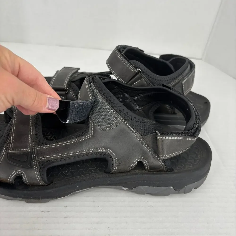Eddie Bauer Holman Fisherman Sandal Mens Size 12 Black Adjustable Straps Comfort